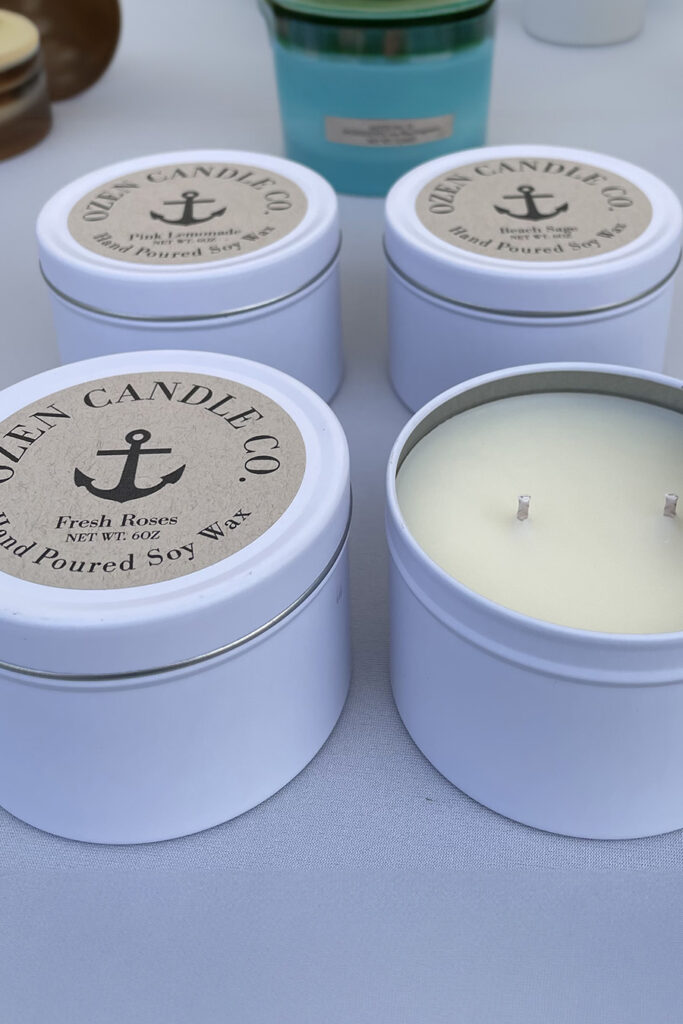 White Tin Candles